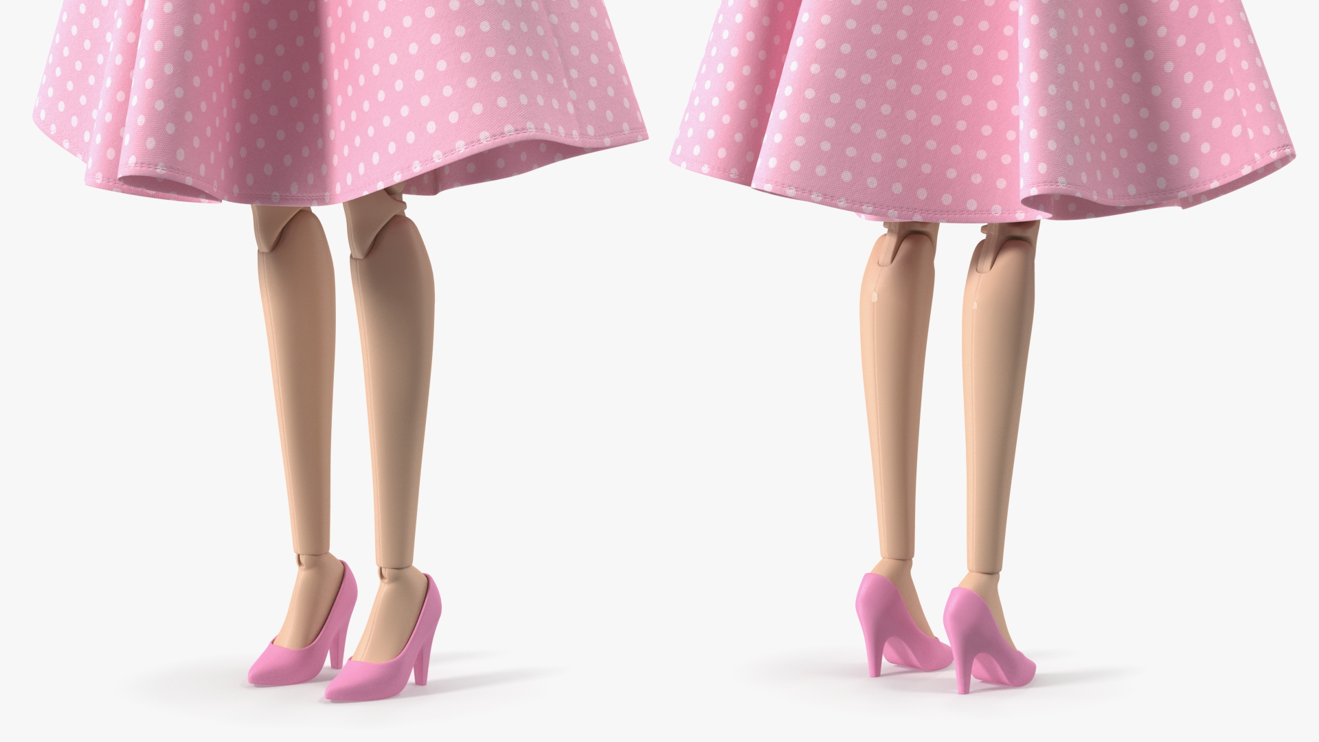 Barbie Doll in Pink Dress T-pose 3D