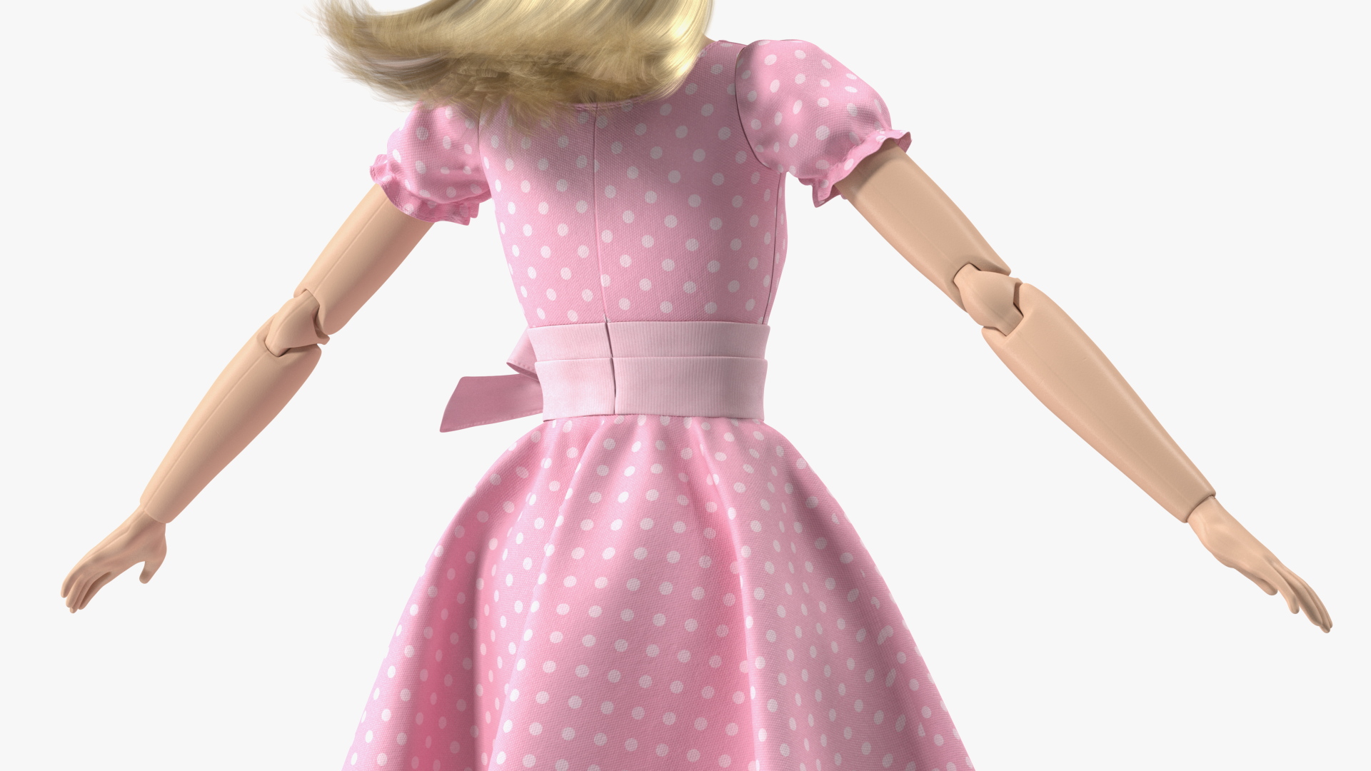 Barbie Doll in Pink Dress T-pose 3D