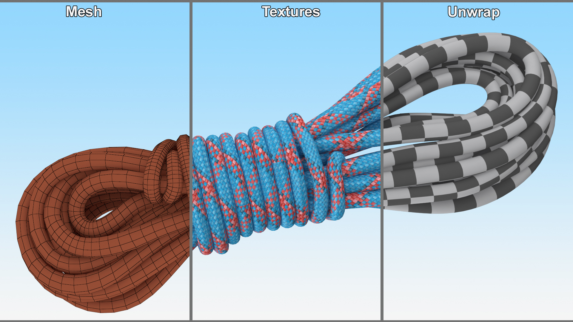 Nylon Climbing Rope 3D model