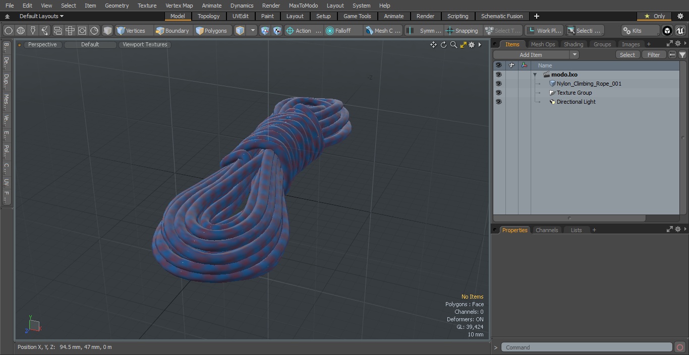 Nylon Climbing Rope 3D model