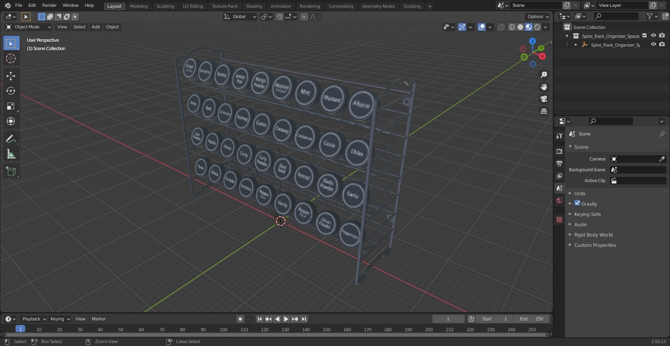 Spice Rack Organizer SpaceAid 3D model