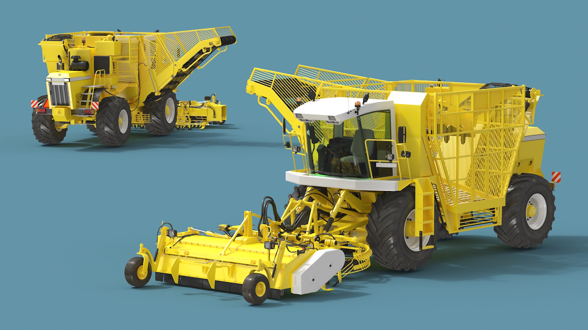 Agricultural Harvester Machinery Yellow 3D model