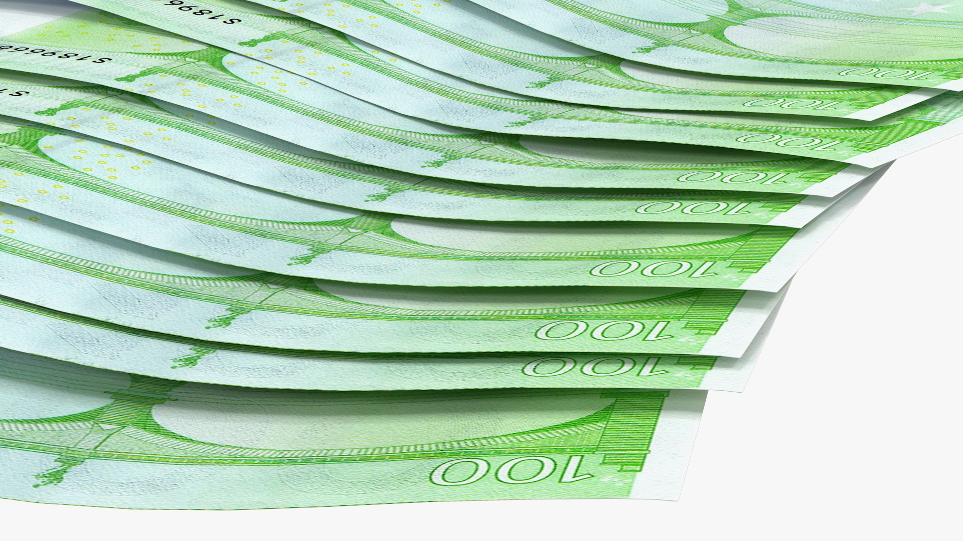 3D Paper Banknotes Euro 100 Bundle