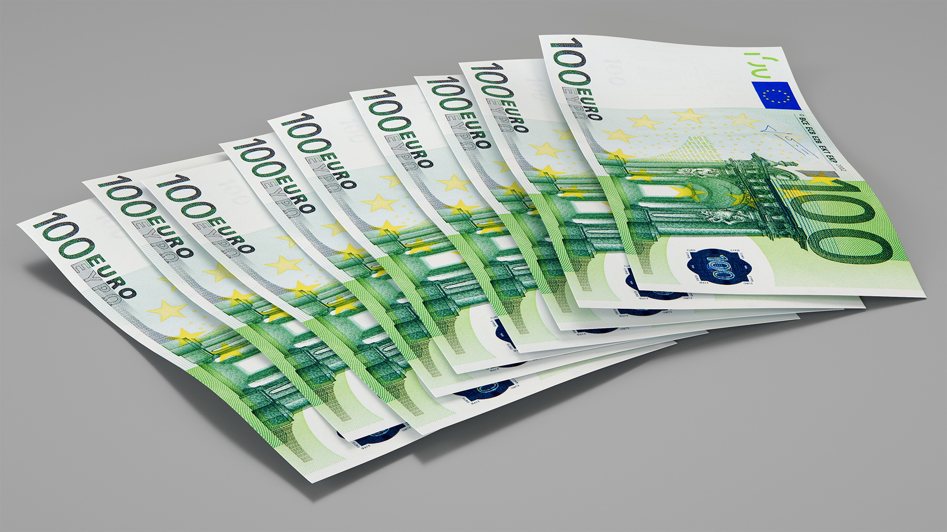 3D Paper Banknotes Euro 100 Bundle