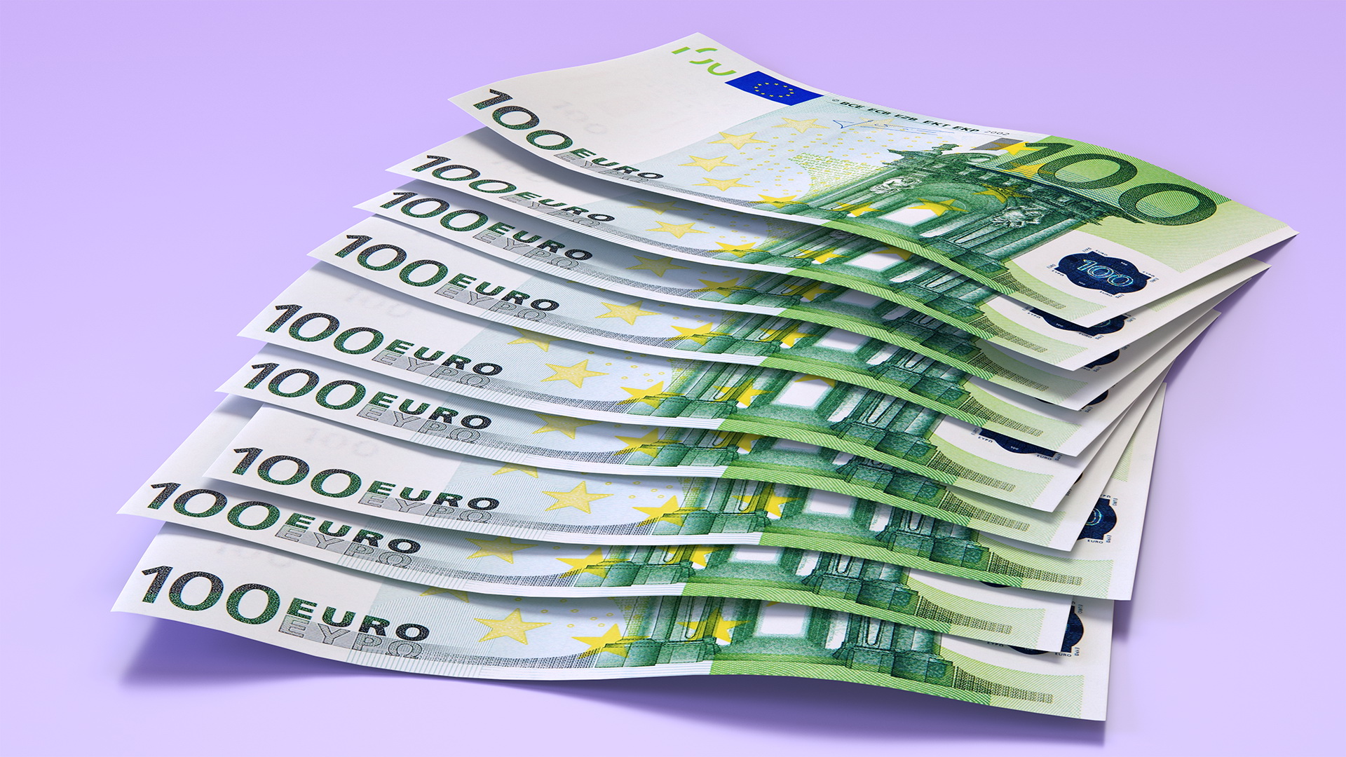 3D Paper Banknotes Euro 100 Bundle