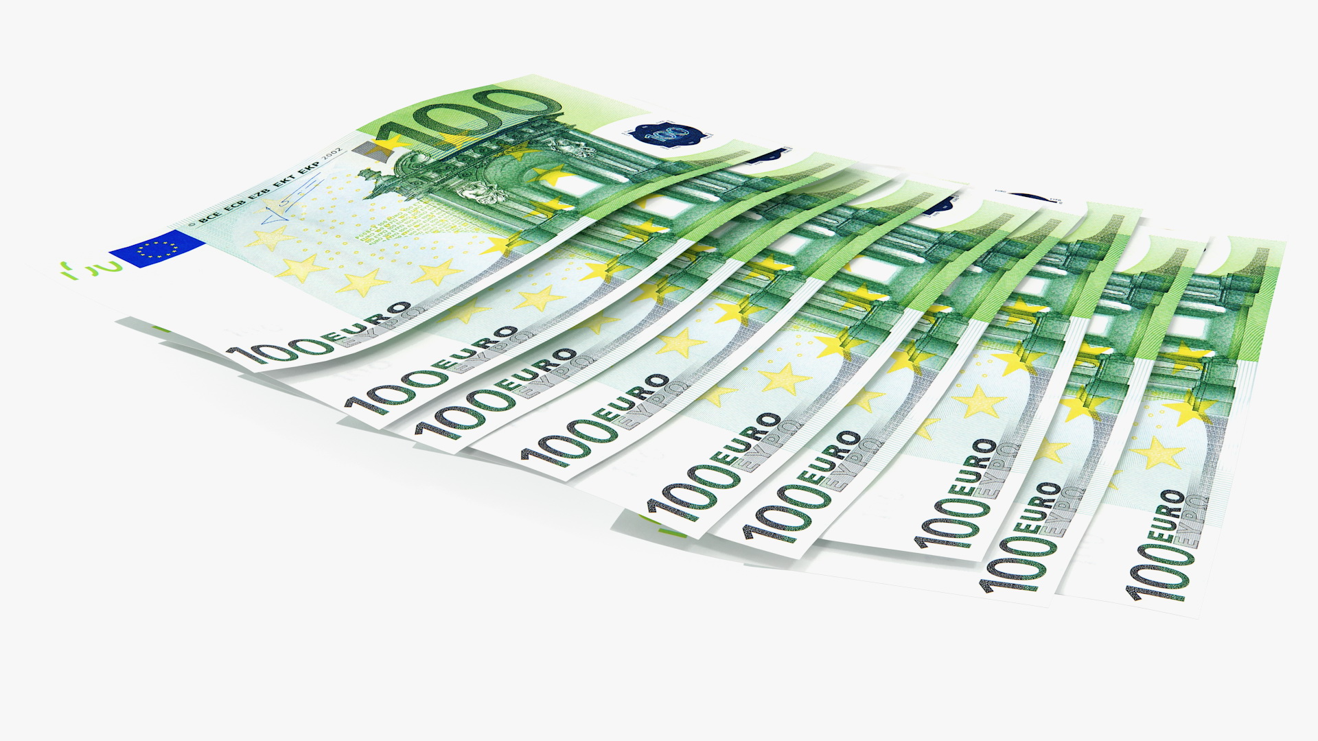 3D Paper Banknotes Euro 100 Bundle