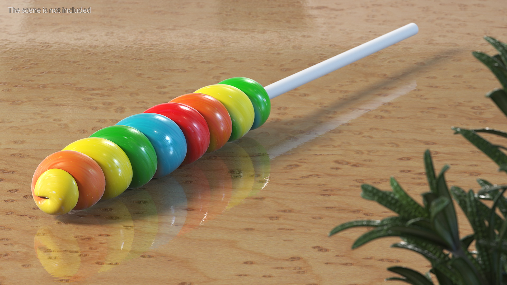 3D Rainbow Twist Lollipop Candy model