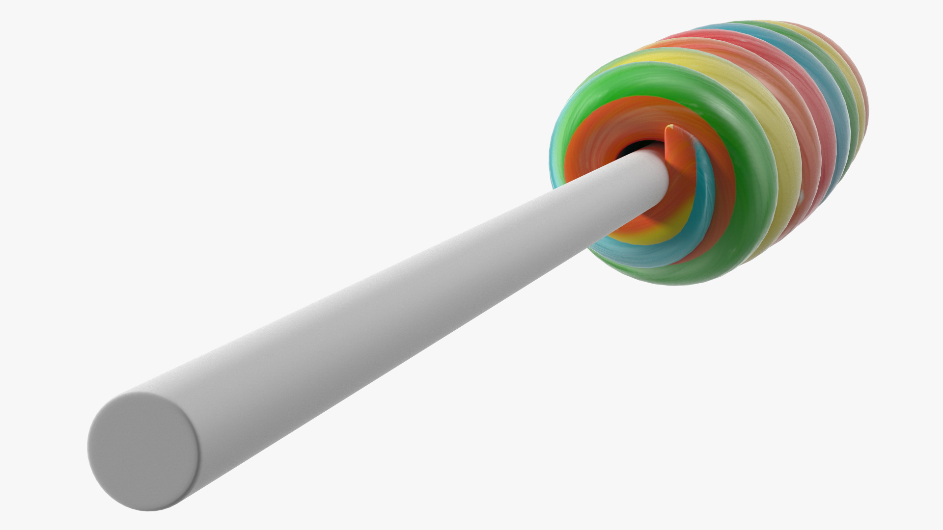 3D Rainbow Twist Lollipop Candy model