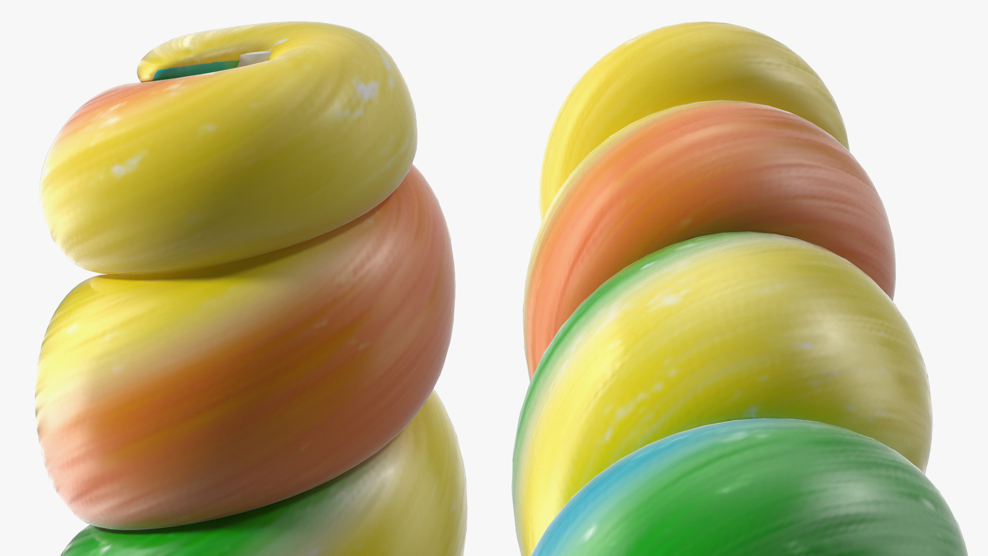 3D Rainbow Twist Lollipop Candy model