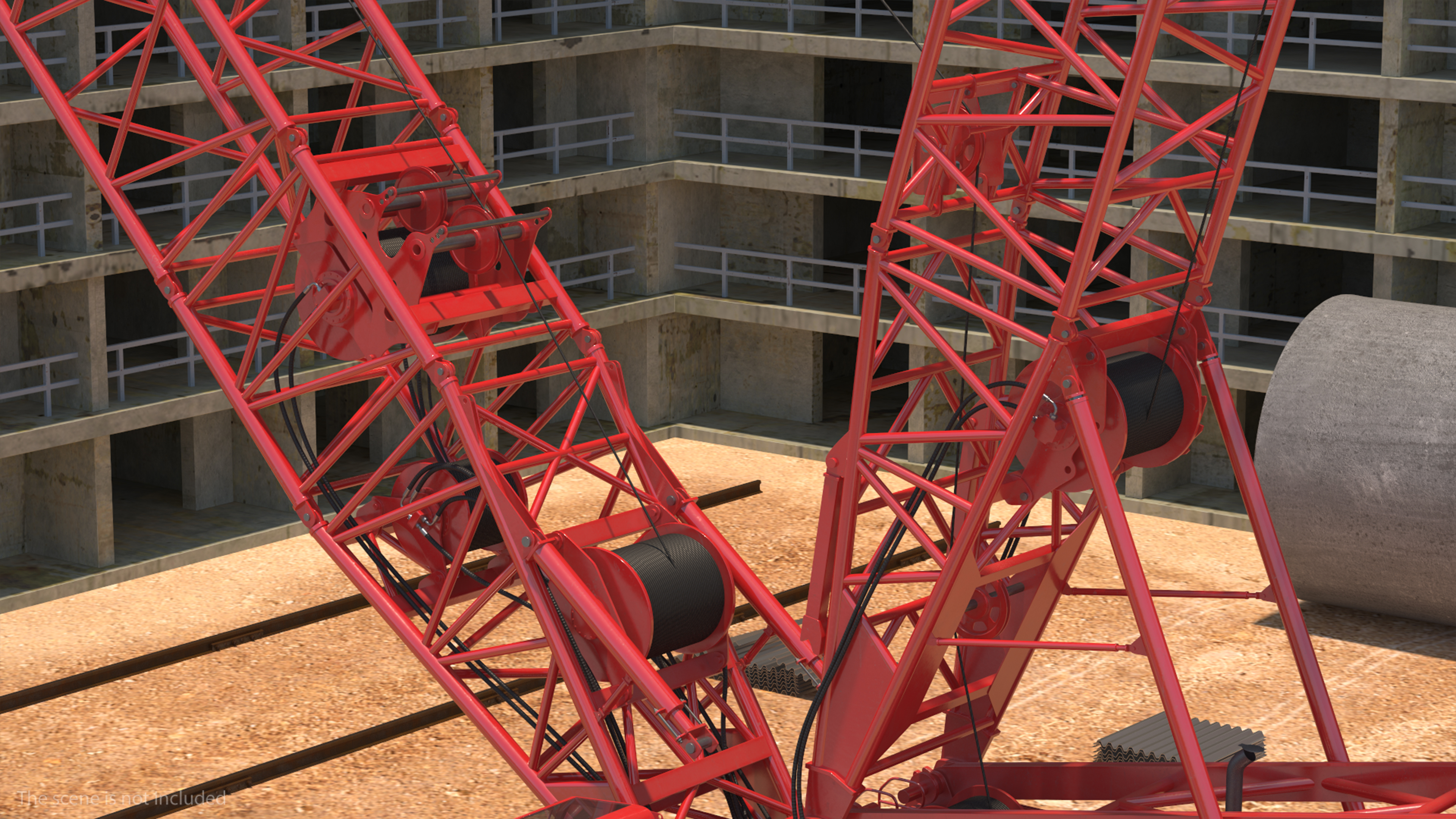 Tracked Crane Manitowoc 18000 with Concrete Slabs 3D model