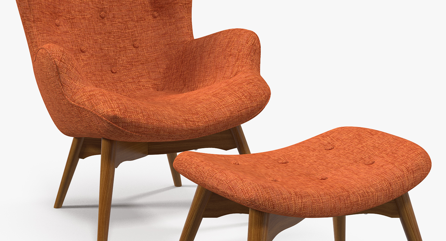 Grant Featherston Contour Style Chair Orange 3D model