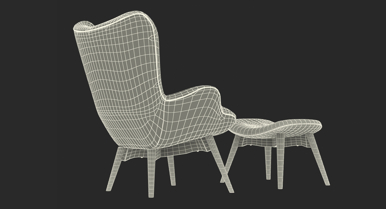 Grant Featherston Contour Style Chair Orange 3D model