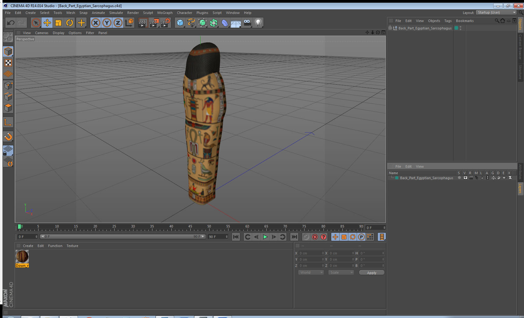 3D model Back Part Egyptian Sarcophagus