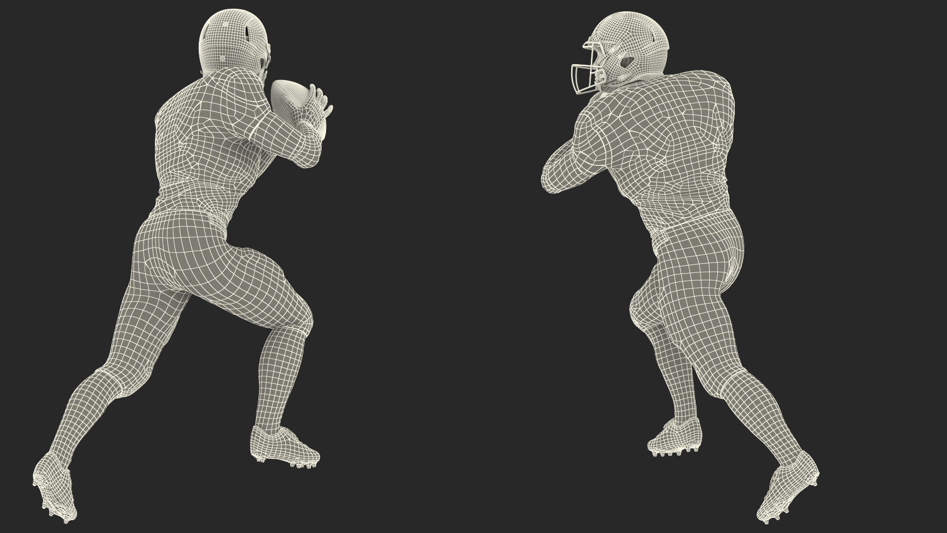 3D model San Francisco 49ers American Football Player Running The Ball Fur