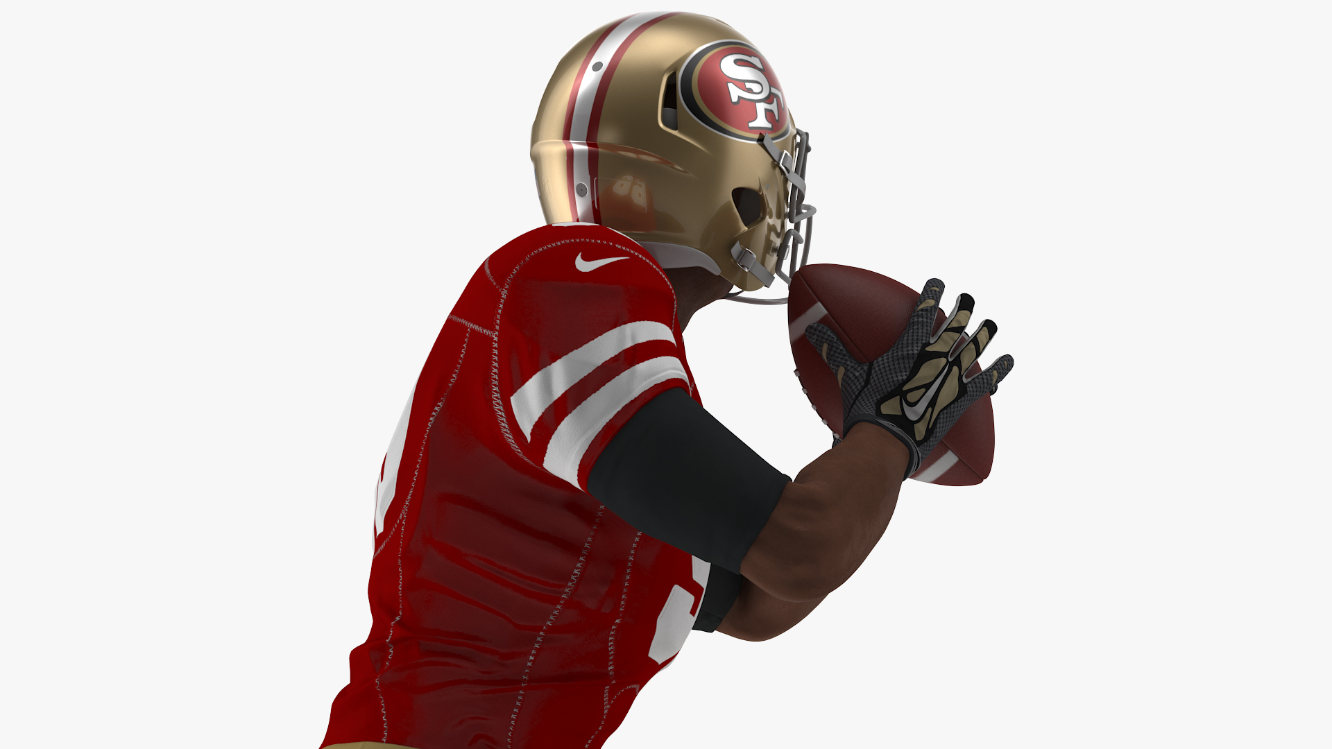 3D model San Francisco 49ers American Football Player Running The Ball Fur