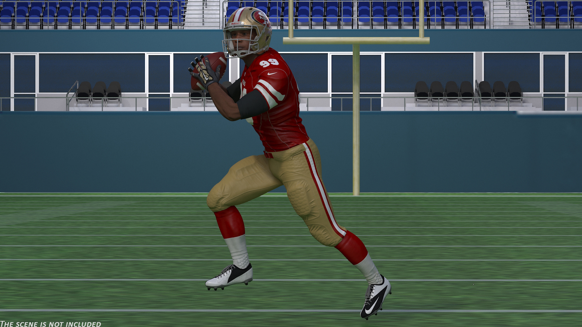 3D model San Francisco 49ers American Football Player Running The Ball Fur