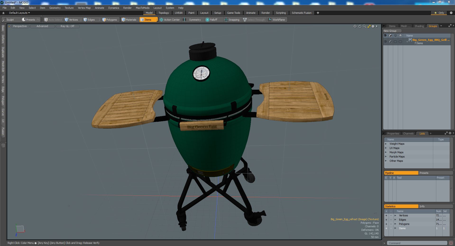 3D model Big Green Egg BBQ Grill Closed