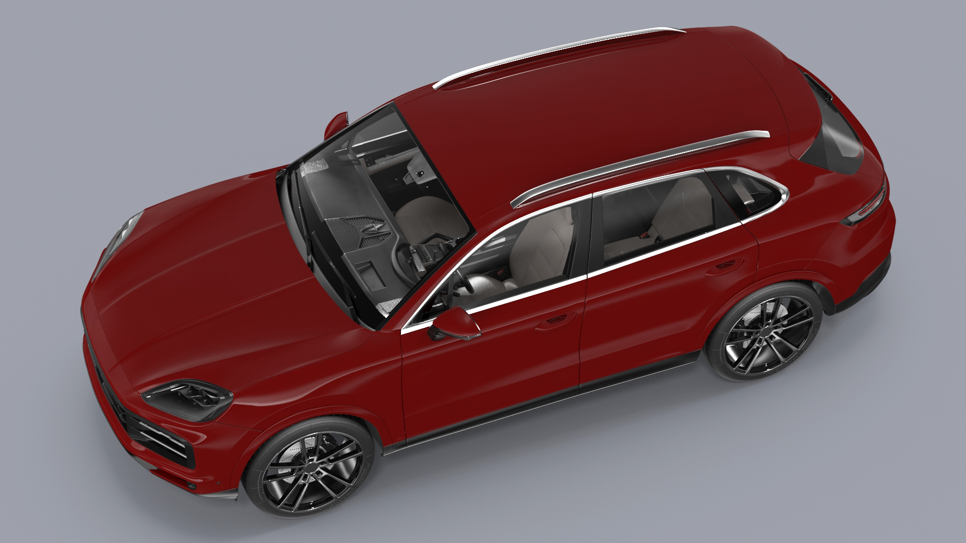 Luxury AWD 4dr SUV Red Rigged 3D model