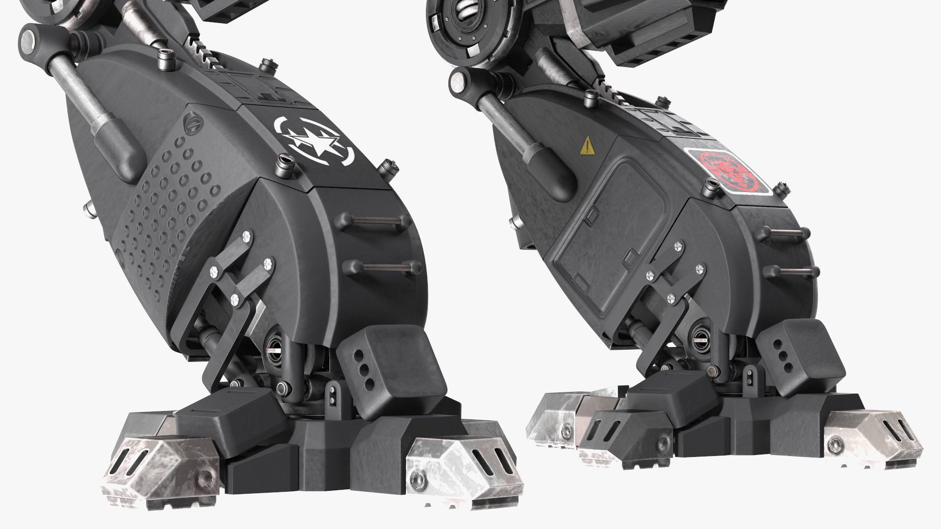 Concept Black Combat Robot with Pilot Rigged 3D model