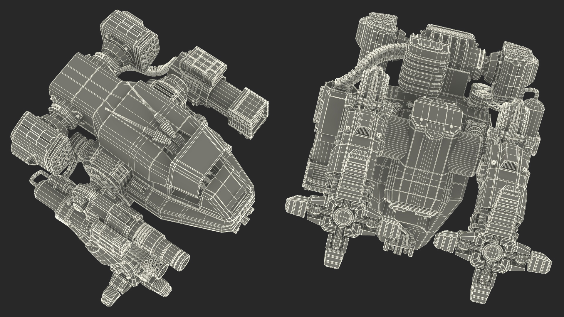 Concept Black Combat Robot with Pilot Rigged 3D model