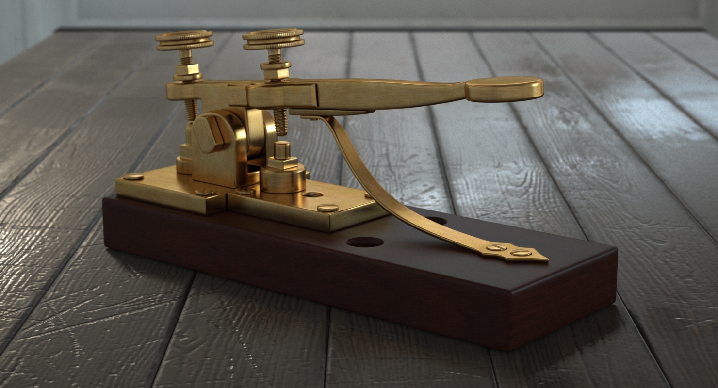 3D Antique Telegraph Key