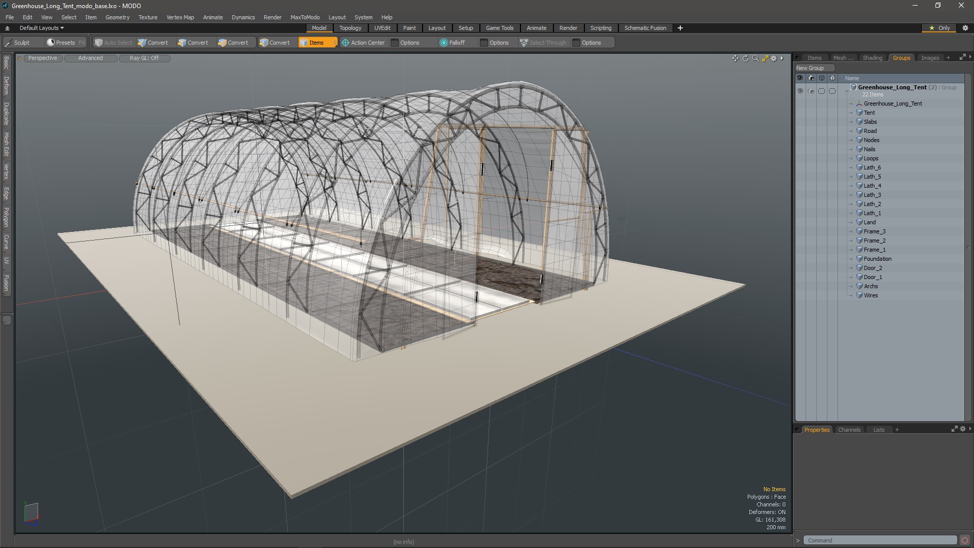 3D model Greenhouse Long Tent