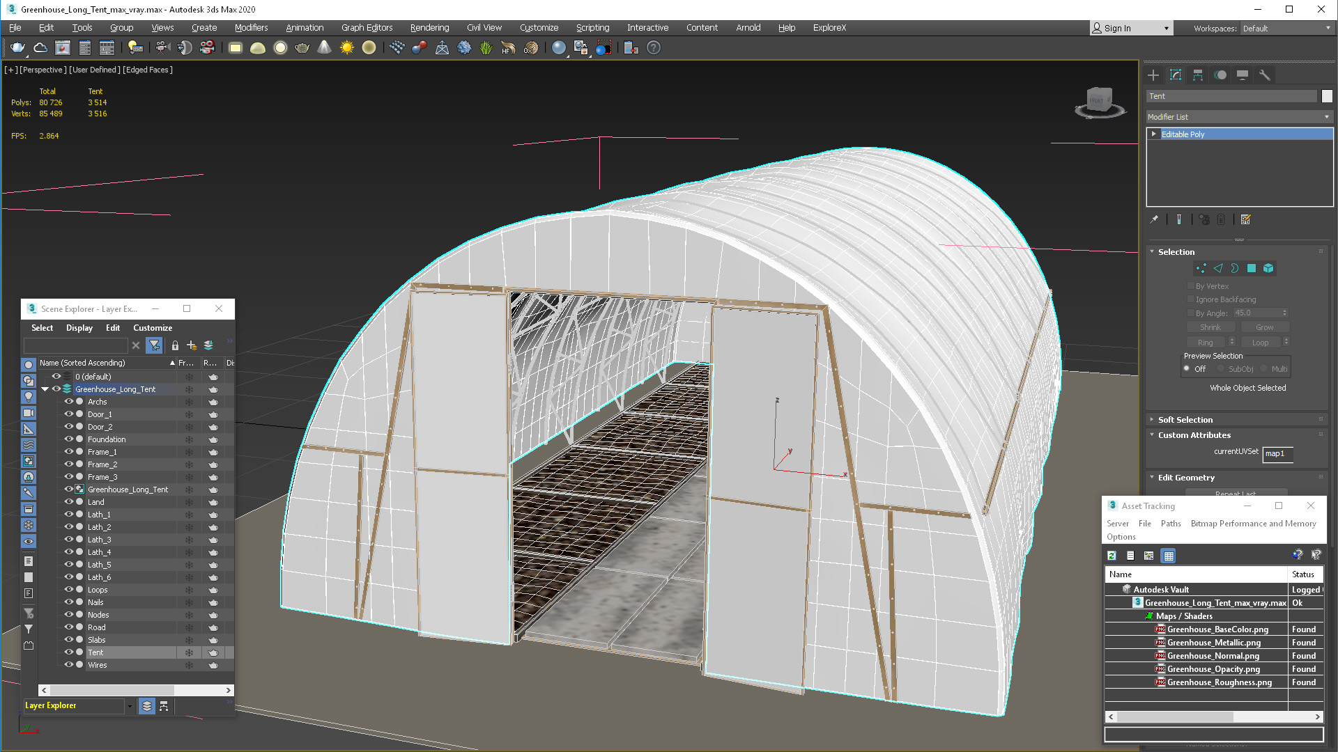 3D model Greenhouse Long Tent