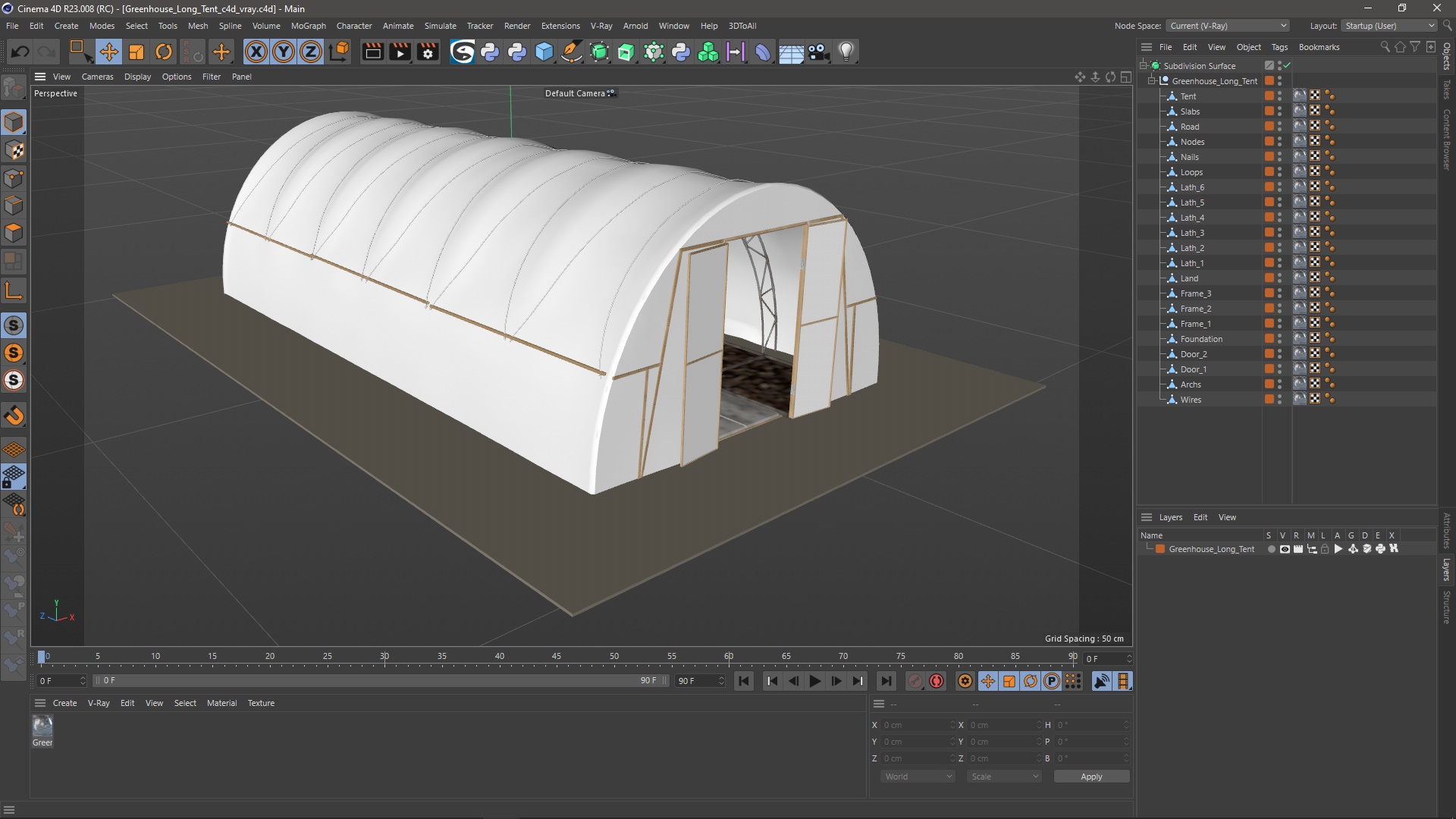 3D model Greenhouse Long Tent