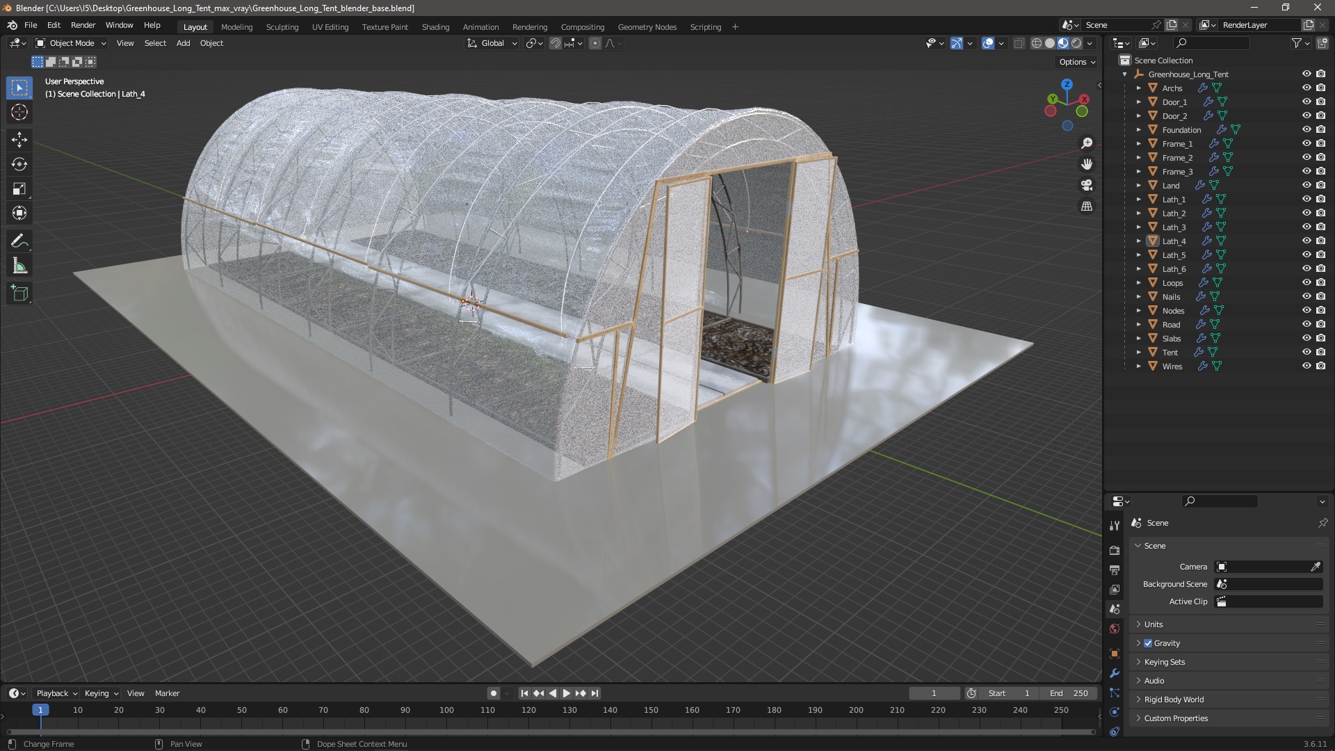 3D model Greenhouse Long Tent