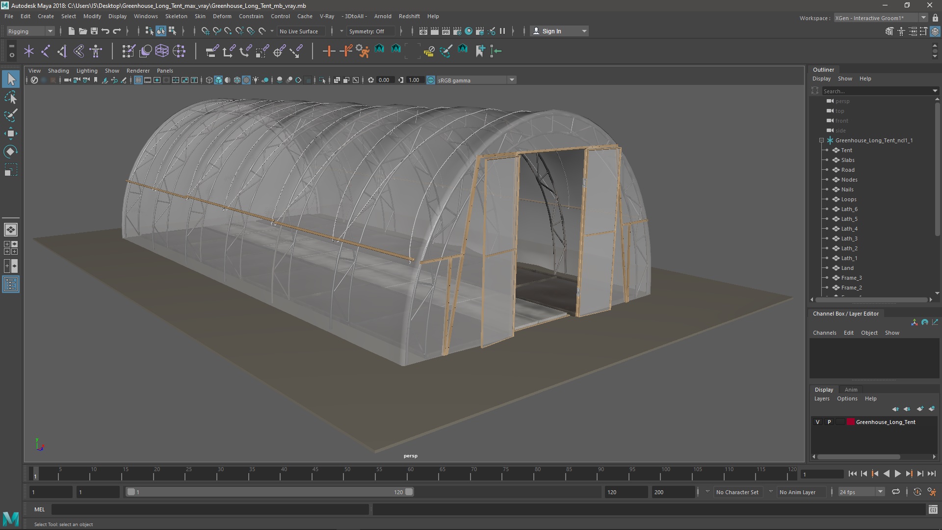 3D model Greenhouse Long Tent