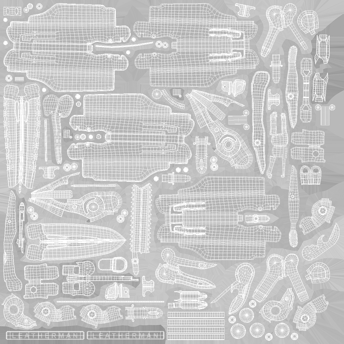 3D Leatherman Surge Multitool Silver Open model