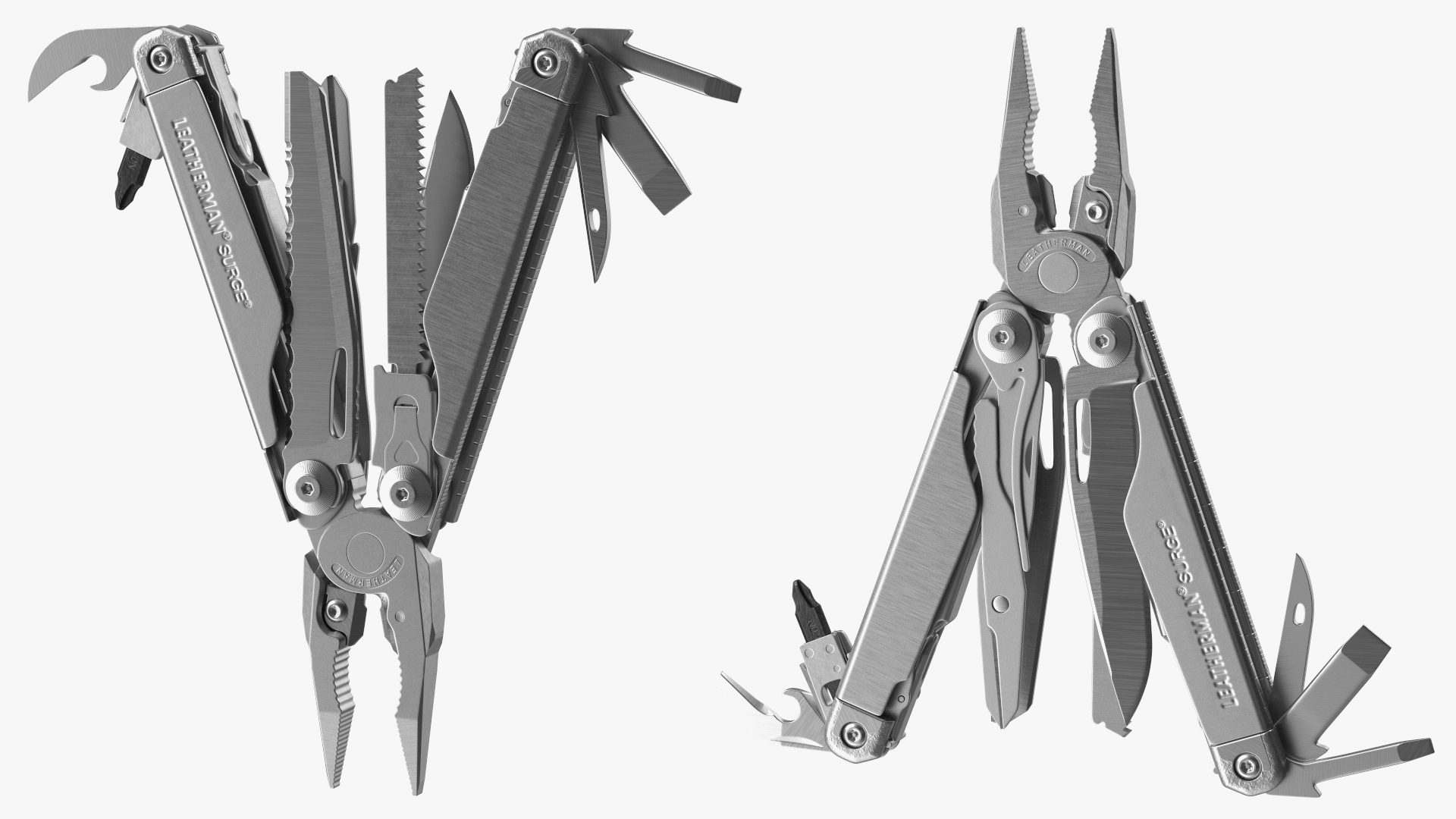 3D Leatherman Surge Multitool Silver Open model