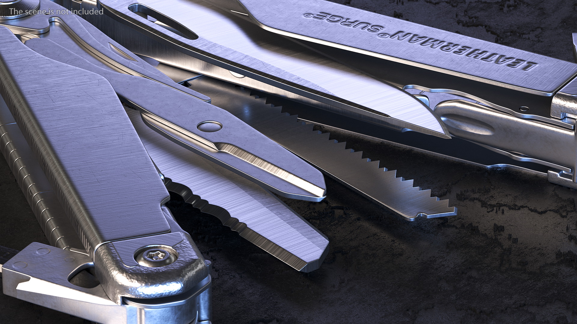 3D Leatherman Surge Multitool Silver Open model