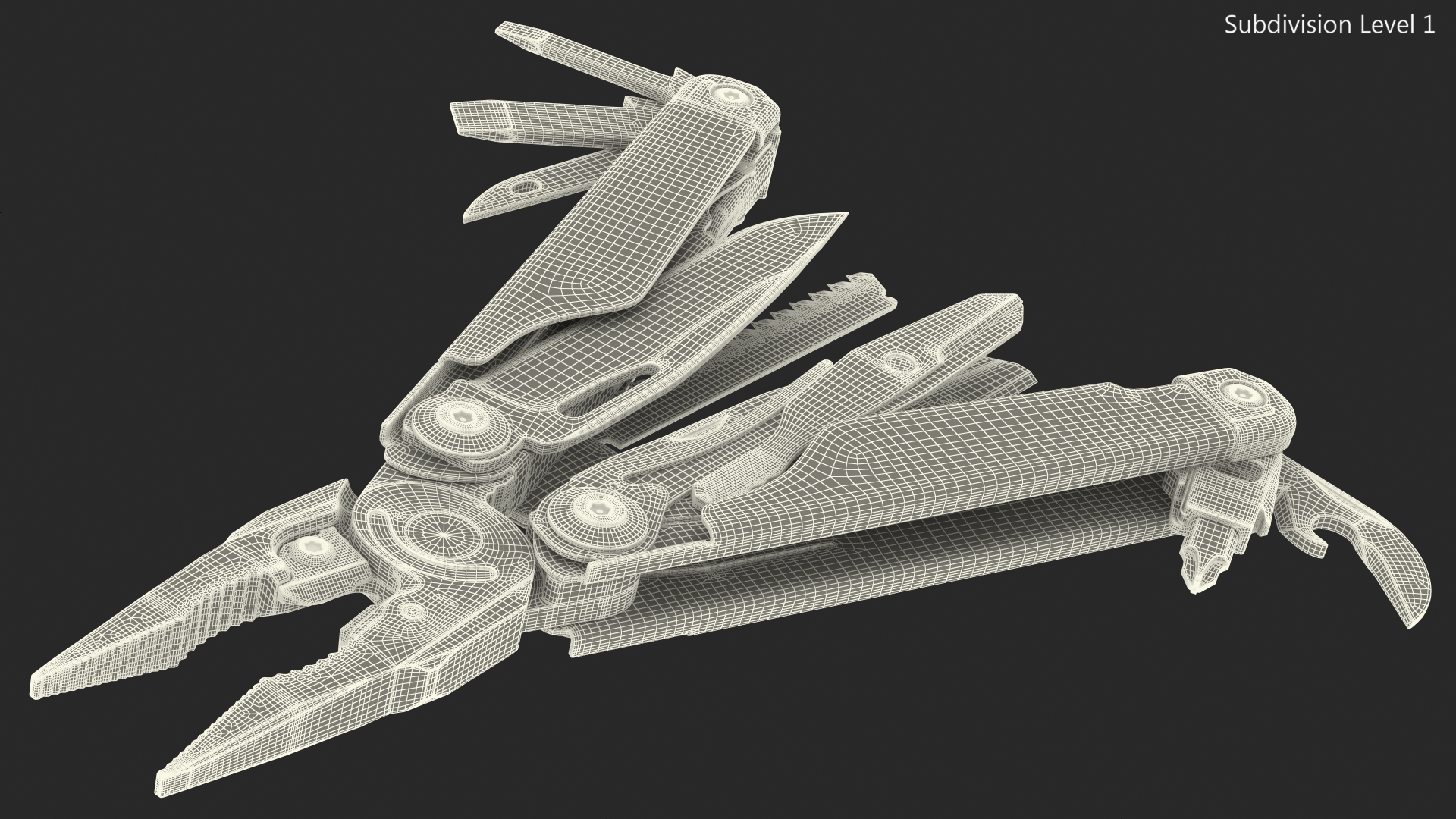 3D Leatherman Surge Multitool Silver Open model