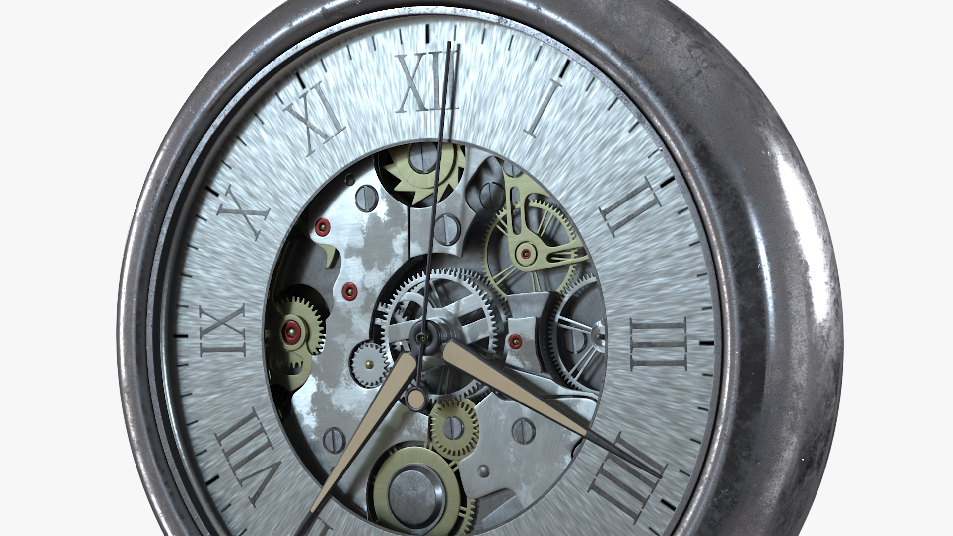 Antique Pocket Watch Animated 3D model