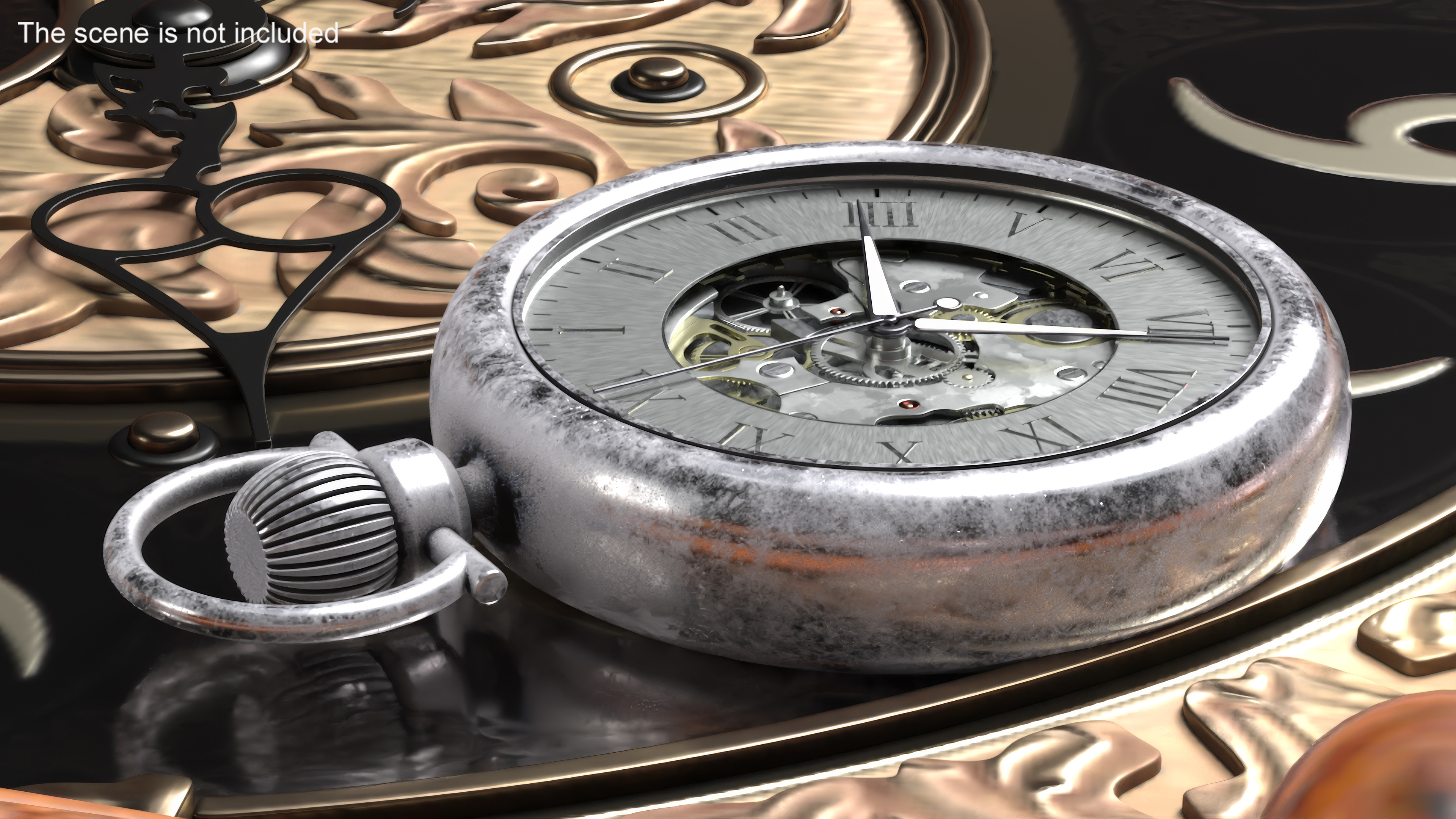 Antique Pocket Watch Animated 3D model