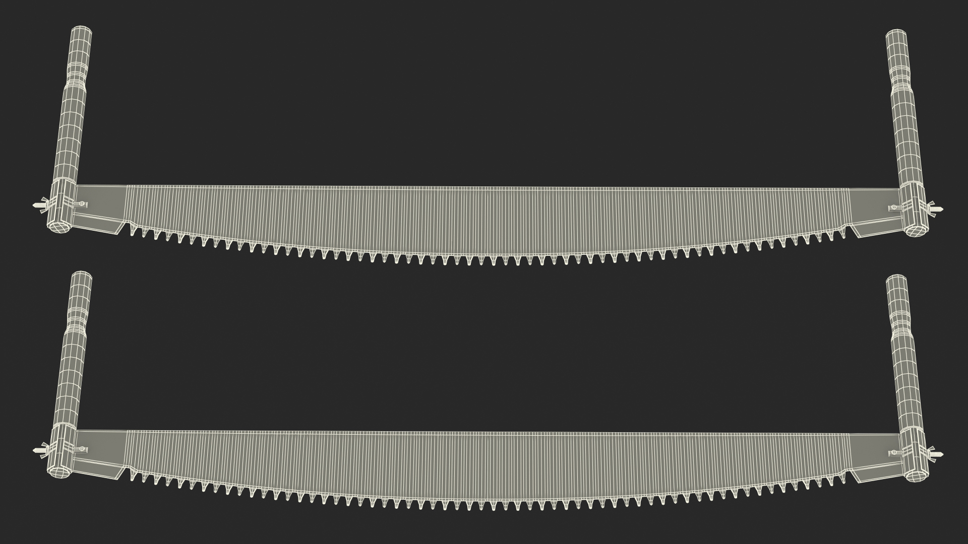 3D Two Person Lynx Brand 5ft Crosscut Saw model