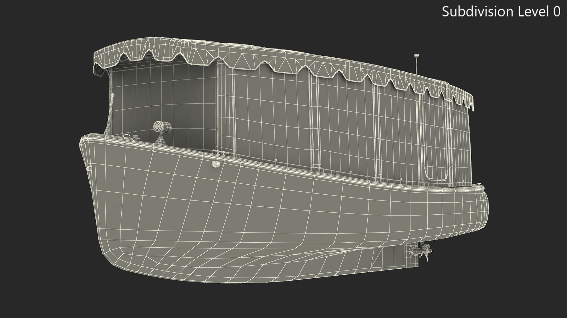 3D Electric Boat with Canvas Enclosures Rigged model