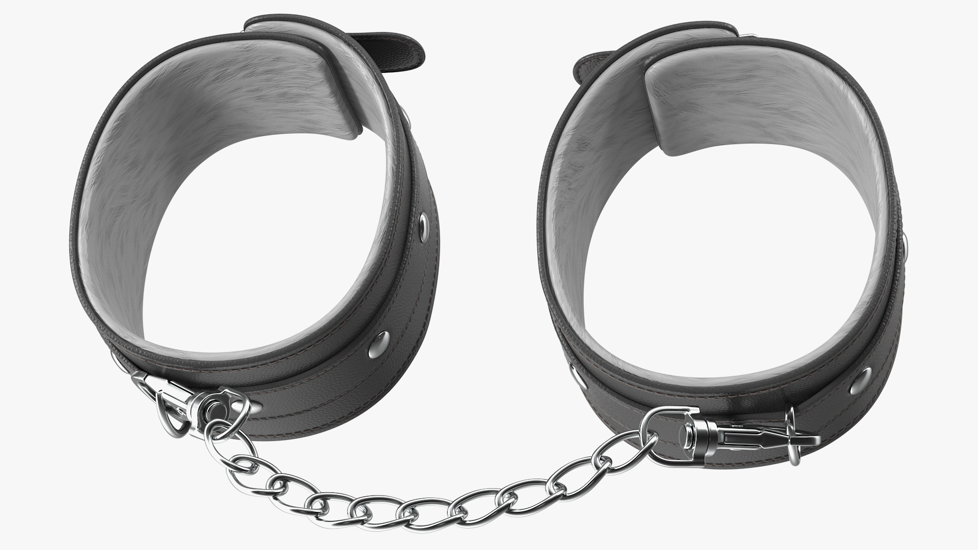 3D Leather Handcuffs Black model