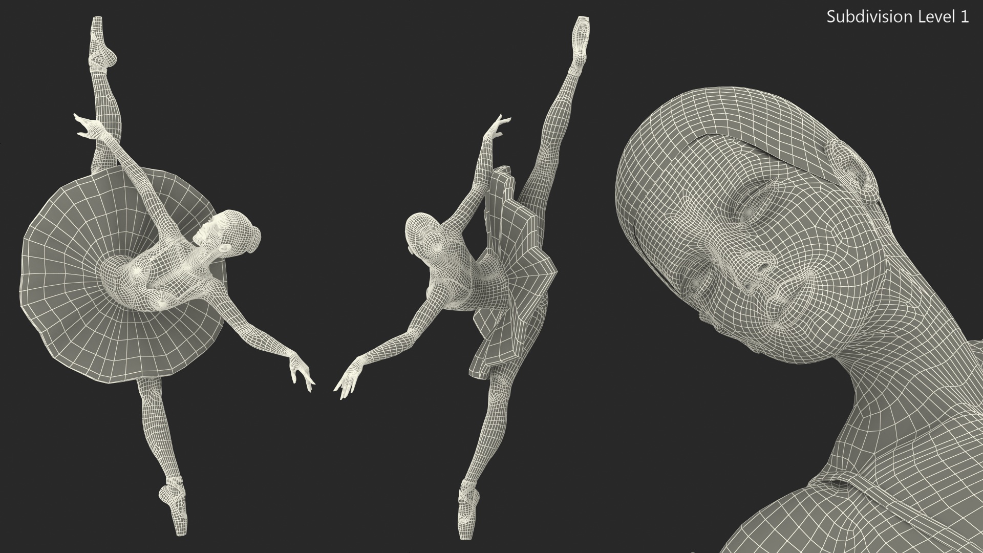 Ballerina Arabesque Pose 3D model