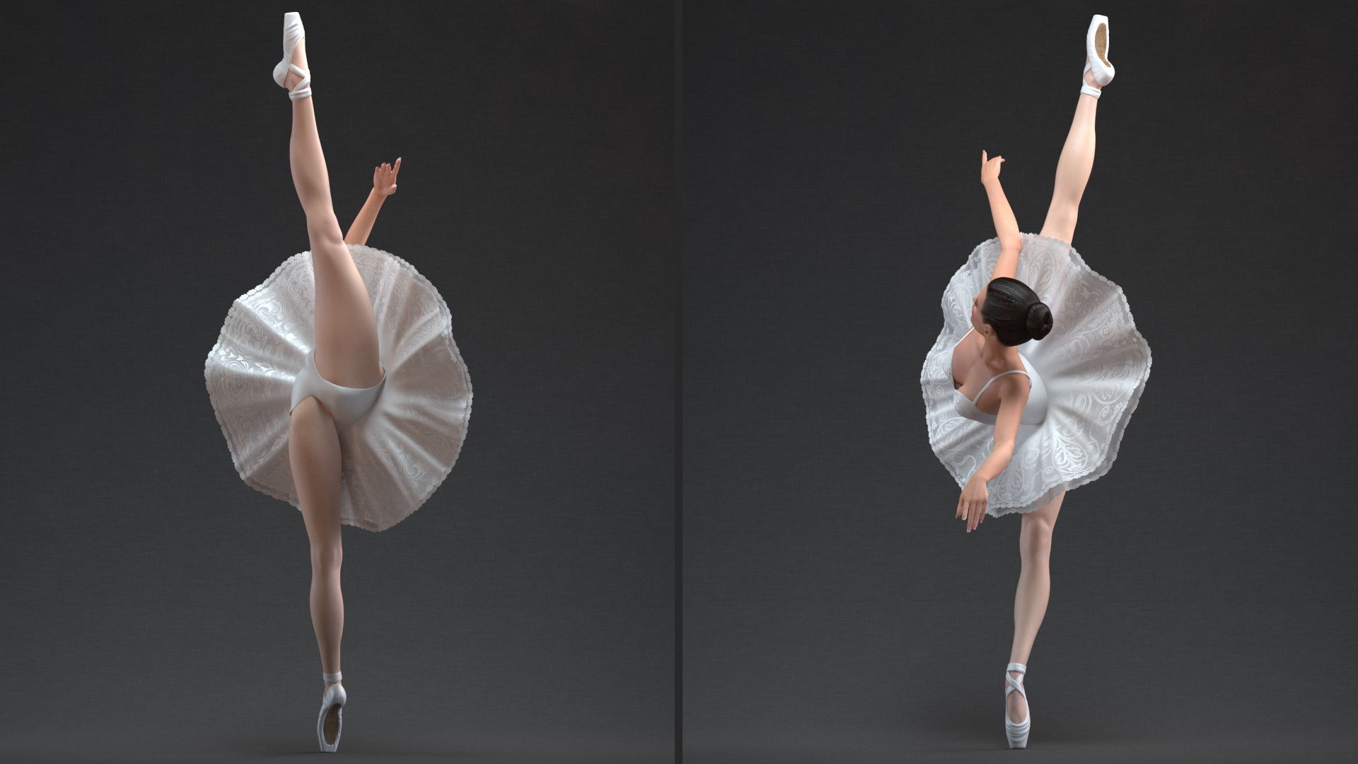 Ballerina Arabesque Pose 3D model