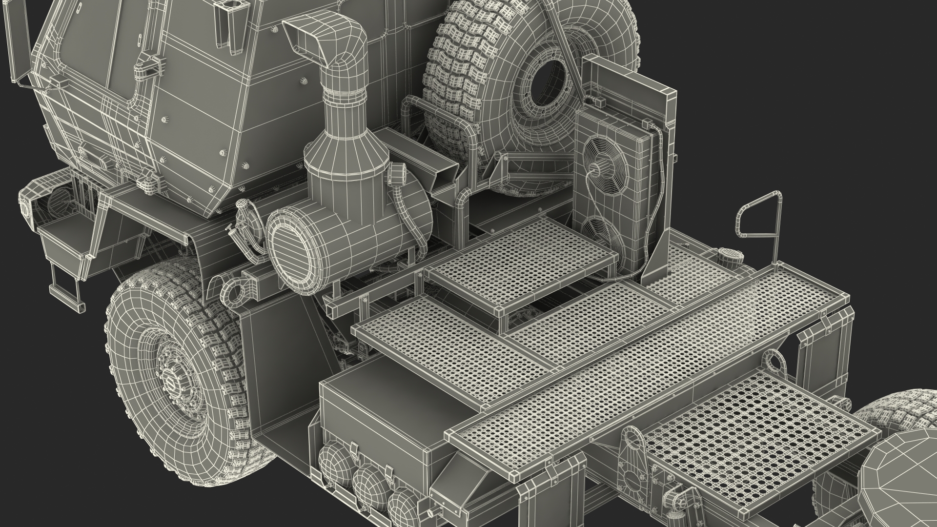 3D Military Tractor Rigged model