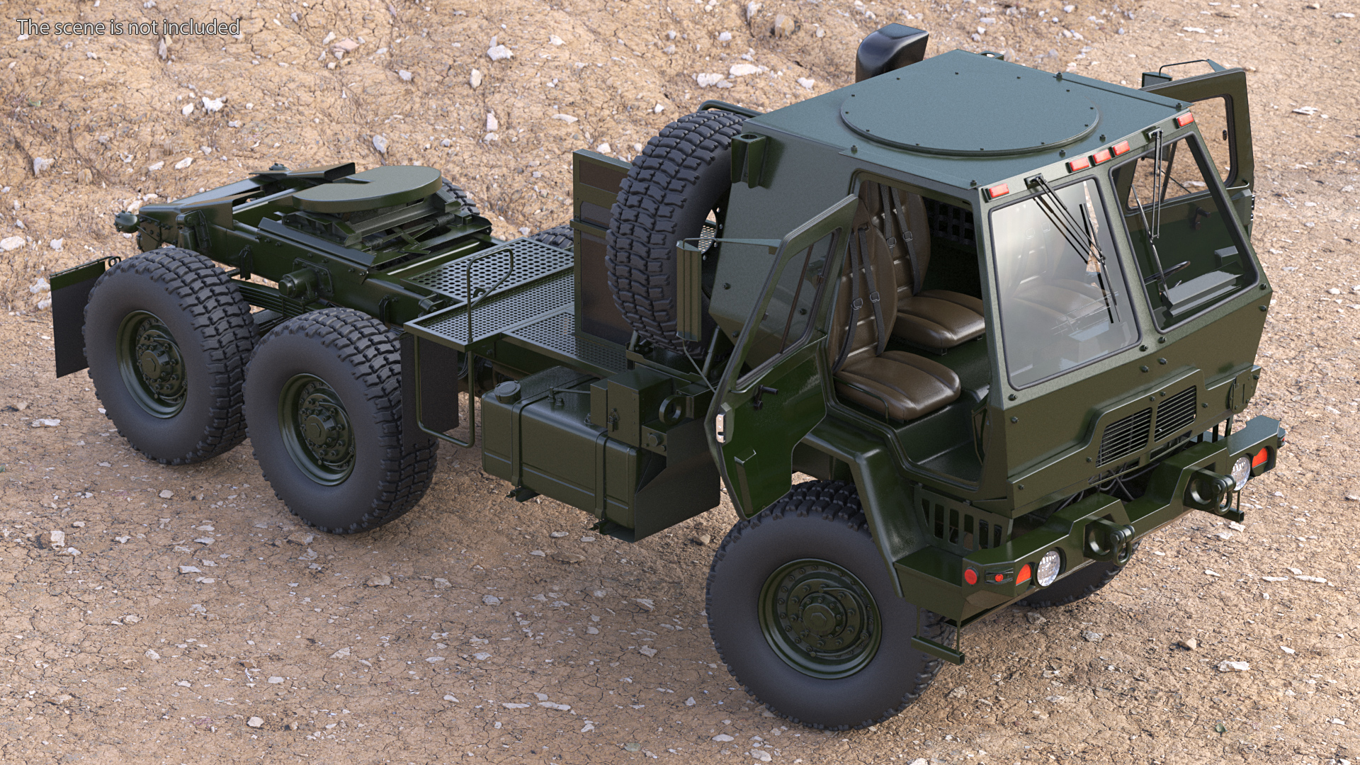 3D Military Tractor Rigged model