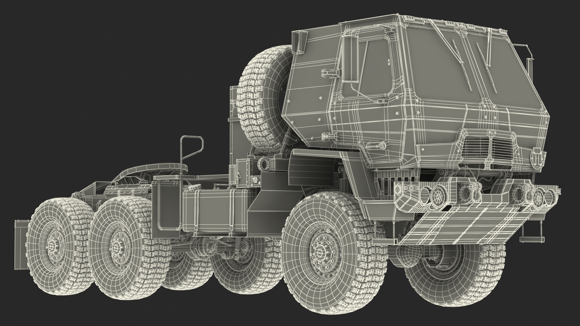 3D Military Tractor Rigged model