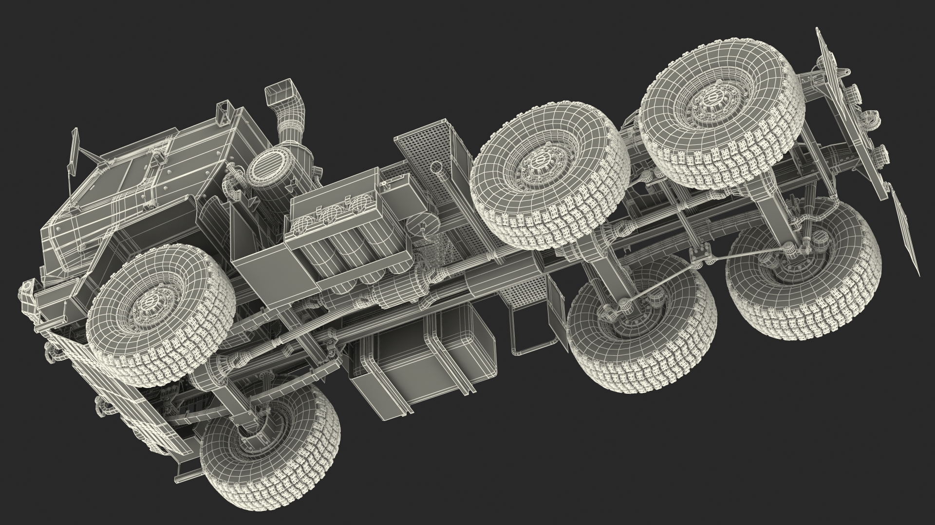 3D Military Tractor Rigged model