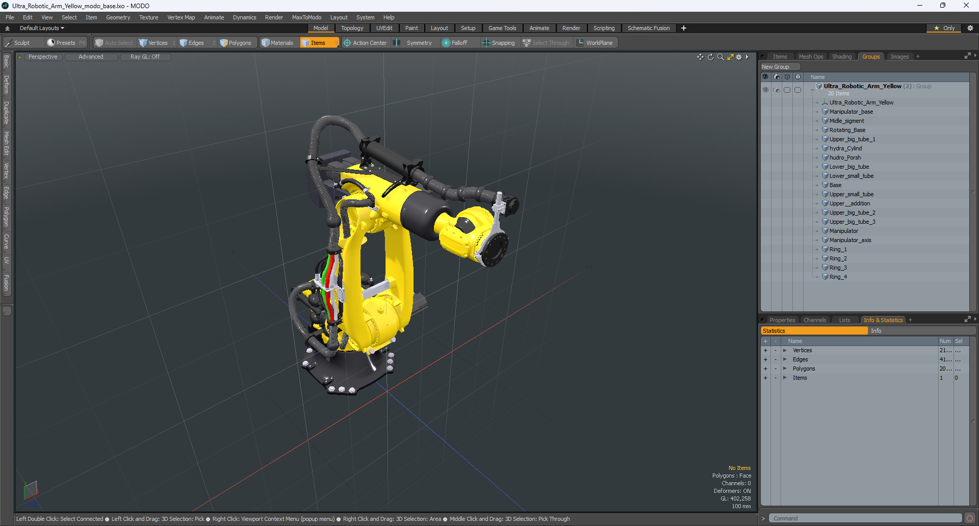 Ultra Robotic Arm Yellow 3D model