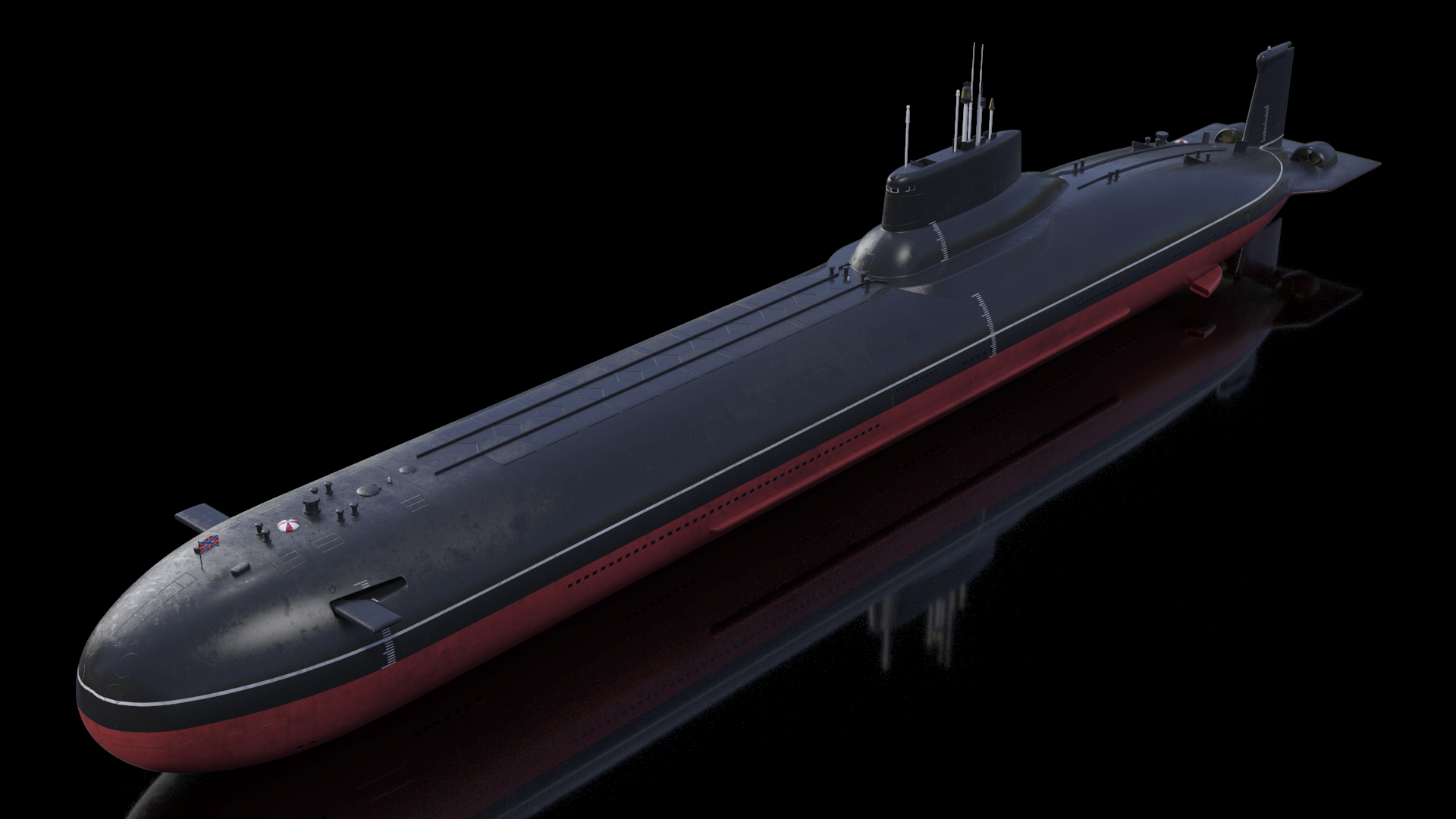 3D Russian Typhoon Class Submarine