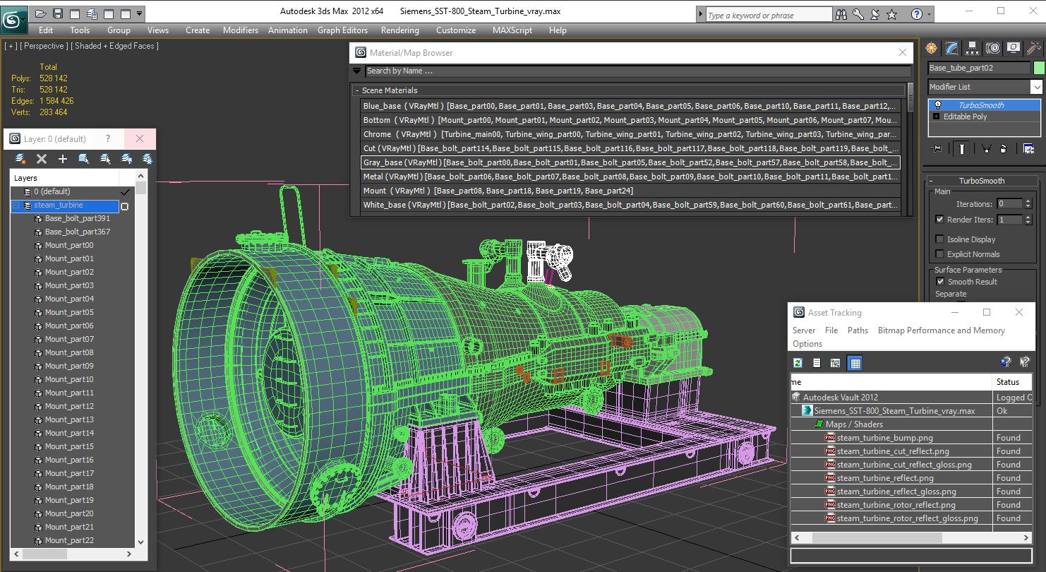 Siemens SST-800 Steam Turbine 3D model