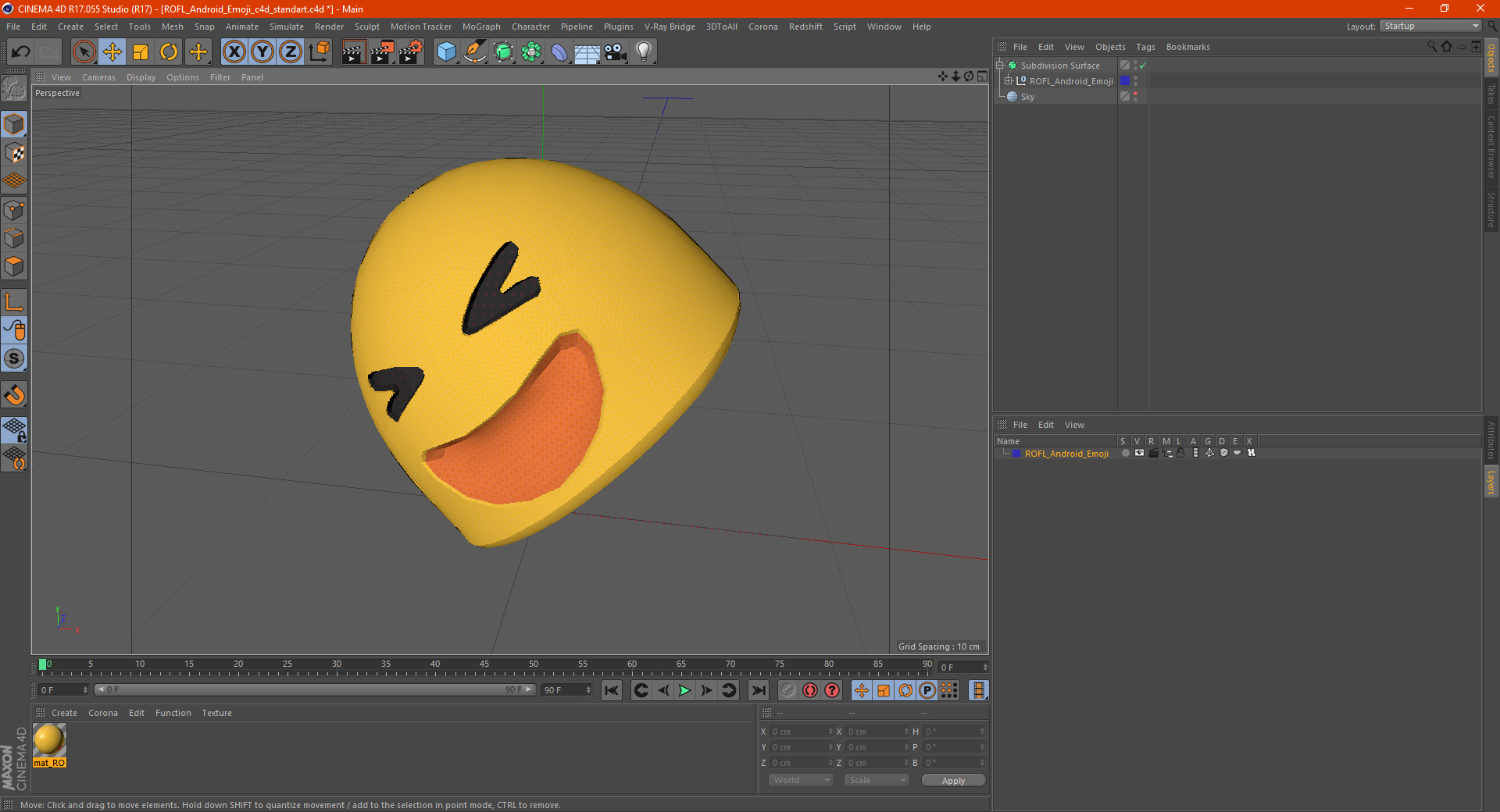 3D ROFL Android Emoji model