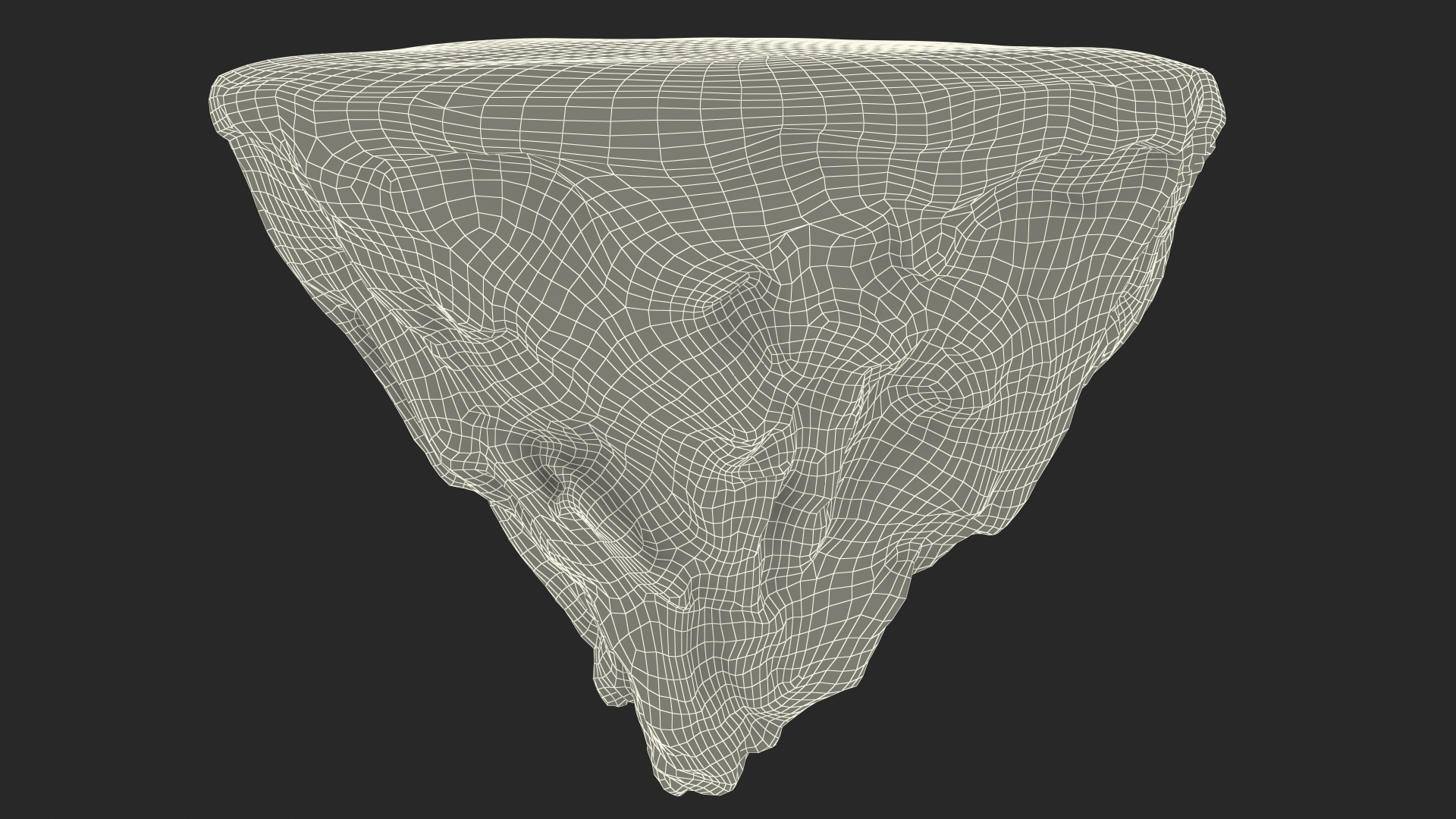 3D model Rock Round Cross Section with Green Grass Fur